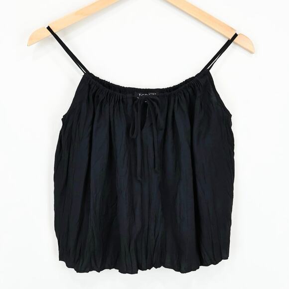 NWT J.Crew Crinkled Front Tie Camisole Tank Top In Black Size XS - Picture 3 of 8